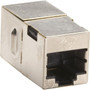 Black Box Cat5e Shielded Straight-Pin Coupler - Silver - 1 Pack - 1 x 8-pin RJ-45 Network Female - 1 x 8-pin RJ-45 Network Female - - FM508-R2