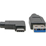 Tripp Lite U428-003-CRA Right-Angle USB-C to USB-A Cable MM 3 ft - 3 ft USB Data Transfer Cable for Hard Drive Workstation Wall U428-003-CRA