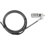Targus DEFCON 3-in-1 Universal Resettable Combo Cable Lock - Resettable - 4-digit - Black - Galvanized Steel - 65 ft - For Notebook ASP86RGL