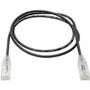 Tripp Lite Cat6 UTP Patch Cable (RJ45) - M/M, Gigabit, Snagless, Molded, Slim, Black, 3 ft. - 3 ft Category 6 Network Cable for Modem, (N201-S03-BK)
