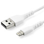 StarTech.com 2m 6.6 ft USB to Lightning Cable - Apple MFi Certified - Kevlar aramid fiber shelters the heavy duty Lightning cable from (Fleet Network)