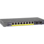 Netgear ProSafe GS110TP Ethernet Switch - 8 Ports - Manageable - 3 Layer Supported - Modular - Twisted Pair, Optical Fiber - Desktop, (GS110TP-300NAS)