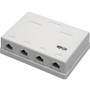 Tripp Lite N236-004-WH Mounting Box - White - Acrylonitrile Butadiene Styrene (ABS) - 4 x RJ-45 Port(s) (Fleet Network)