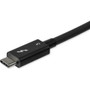 StarTechcom 08m27ft Thunderbolt 3 to Thunderbolt 3 Cable - 40Gbps - Certified TB3 - USB C Compatible - Active - 100W PD - 3 to 3 - TBLT34MM80CM