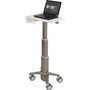 Ergotron CareFit Slim Laptop Cart - 5.44 kg Capacity - 4 Casters - 4" (101.60 mm) Caster Size - Cast Aluminum, Plastic, Zinc Plated - (Fleet Network)