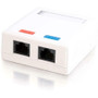 C2G 2 Socket Cat 5e Surface Mounting Box - 2 x Socket(s) - RJ-45 Network - White (Fleet Network)