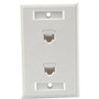 C2G 2 Socket Network Faceplate - 2 x Sockets - RJ-45 - White 27416