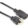 Black Box Power Cord - NEMA 5-15P to IEC-60320-C13, 10-ft. (3.0-m) - For PC, Monitor - 100 V / 10 A, 125 V - Black - 10 ft Cord Length (Fleet Network)