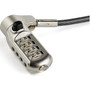 StarTechcom 65 2m 3-in-1 Universal Laptop Cable Lock - 4-Digit Combination Security Lock for K-Slot Nano  Wedge Slot - 65ft w LTULOCK4D