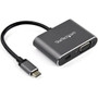 StarTech.com USB C Multiport Video Adapter - USB-C to 4K 60Hz Mini DisplayPort 1.2 (HBR2 HDR) or 1080p VGA Monitor Display Adapter - - (Fleet Network)