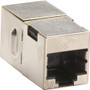 Black Box CAT5e Shielded Cross-Pin Coupler - Silver - 1 Pack - 1 x RJ-45 Female Network - 1 x RJ-45 Female Network - Silver - TAA (Fleet Network)