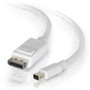 C2G 6ft Mini DisplayPort to DisplayPort Adapter Cable M/M - White - 6 ft DisplayPort/Mini DisplayPort A/V Cable for Notebook, Tablet, (Fleet Network)