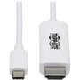 Tripp Lite U444-003-HWE USB-C to HDMI Adapter Cable MM White 3 ft - 3 ft HDMIUSB-C AV Cable for AudioVideo Device Monitor - U444-003-HWE