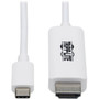 Tripp Lite U444-003-HWE USB-C to HDMI Adapter Cable MM White 3 ft - 3 ft HDMIUSB-C AV Cable for AudioVideo Device Monitor - U444-003-HWE
