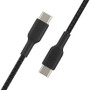 Belkin BOOST&uarr;CHARGE Braided USB-C to USB-C Cable - 3.3 ft USB-C Data Transfer Cable - First End: 1 x Type C Male USB - Second 1 x (CAB004BT1MBK)