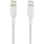 Belkin BOOST&uarr;CHARGE Braided USB-C to USB-C Cable - 3.3 ft USB-C Data Transfer Cable - First End: 1 x Type C Male USB - Second 1 x (CAB004BT1MWH)