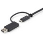 StarTech.com 3ft/1m USB-C Cable with USB-A Adapter Dongle, USB-C to C (10Gbps/PD), USB-A to C (5Gbps), 2-in-1 USB C Cable for Hybrid - (USBCCADP)