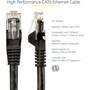 StarTechcom 15ft CAT6 Ethernet Cable - Black Snagless Gigabit - 100W PoE UTP 650MHz Category 6 Patch Cord UL Certified WiringTIA -  N6PATCH15BK