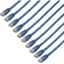 StarTechcom 1 ft CAT6 Cable - 10 Pack - Blue CAT6 Ethernet Cords - Molded RJ45 Connectors - ETL Verified - 24 AWG C6PATCH1BL10PK - C6PATCH1BL10PK
