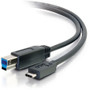 C2G 6ft USB 3.0 USB-C to USB-B Cable M/M - Black - 6 ft USB-C/USB-B Network Cable for Printer, Hub, Hard Drive, Computer, Tablet - C - (Fleet Network)