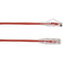 Black Box Slim-Net Cat6a UTP Patch Network Cable - 10 ft Category 6a Network Cable for Patch Panel Wallplate Network Device - First C6APC28-RD-10