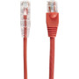 Black Box Slim-Net Cat6a UTP Patch Network Cable - 10 ft Category 6a Network Cable for Patch Panel Wallplate Network Device - First C6APC28-RD-10