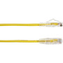 Black Box Slim-Net Cat6a UTP Patch Network Cable - 15 ft Category 6a Network Cable for Patch Panel Wallplate Network Device - First C6APC28-YL-15