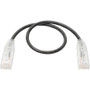 Tripp Lite Cat6 UTP Patch Cable (RJ45) - M/M, Gigabit, Snagless, Molded, Slim, Black, 1 ft. - 1 ft Category 6 Network Cable for Modem, (N201-S01-BK)