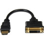 StarTechcom 8in HDMIreg to DVI-D Video Cable Adapter - HDMI Male to DVI Female - Connect a DVI-D device to an HDMI-enabled device a HDDVIMF8IN