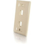 C2G 2 Socket Keystone NetworkMultimedia Faceplate - 2 x Sockets - Ivory 03711