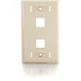 C2G 2 Socket Keystone NetworkMultimedia Faceplate - 2 x Sockets - Ivory 03711