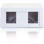 C2G 2 Socket Keystone Jack Surface Mounting Box - 2 x Socket(s) - White (Fleet Network)