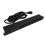 Hammond 19 inch 8 Outlet Horizontal Rack Mount Power Strip - 15ft Cord L5-20P Plug 5-20R Front Receptacles