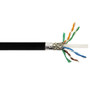 CAT6A Hi-Flex Rugged 4 Pair 26AWG SFTP Shielded Stranded Black Cable - Pur Jacket - (Per Foot)