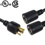 2ft NEMA L6-30P to 2x NEMA L6-20R Splitter 10AWG12AWG SJT