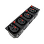 Locking Power Receptacle Four Tier Terminal Panel Black Thickness IEC-Lock Part FN-PW-SCL-C13-4T