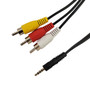 3.5mm 4C Male to Composite RCA & Left/Right Audio RCA Adapter Breakout Camcorder Cable