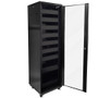 A V And Networking Cabinet Pre-Loaded With Fan Top Nine Shelves Blank Panels Tapped Rails Black A/V FN-RM-1220