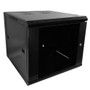 Wall Mount Cabinet 9U x 19.5" Usable Depth, Glass Door - Black