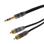 Premium  Cables 1/4 inch TRS Male to 2x RCA Male Audio Cable FT4