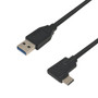 USB 31 Type-C RightLeft Angle Male Cable to A Straight Male - Black