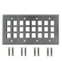 Four Gang, 24-Port Keystone Stainless Steel Wall Plate