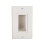 Cable Pass-Through Wall Plate with built-in Wall Clip €“ Side Exit - Single Gang - White