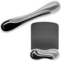 Kensington Duo Gel Mouse Pad Wrist Rest - 7.63" (193.68 mm) Dimension - Black/Gray - Gel - TAA Compliant (K62399US)