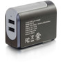 C2G 2-Port USB Wall Charger - AC to USB Adapter, 5V 4.8A Output - 120 V AC, 230 V AC Input - 4.9 V DC/4.80 A, 5.3 V DC, 4.8 V DC (20276)