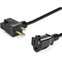 StarTech.com 12inch Outlet Saver Extension Cord - NEMA 5-15P to 2x NEMA 5-15R - 16AWG - This 12" Outlet Saver Extension Cord allows to (Fleet Network)