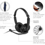 Aluratek AWHU02FB Headset - Stereo - USB - Wired - Over-the-head - Binaural - Ear-cup - 6.9 ft Cable - Noise Cancelling Microphone (AWHU02FB)