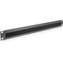 V7 Rack Mount Brush Panel 1U - Cable Manager - Black - 1U Rack Height - Cold Rolled Steel, Nylon (Fleet Network)