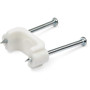 StarTech.com 100 Pack Cable Clips with Nails - Two Steel Nails - Reusable Nail-in Clamps - Cord Mounting Clips/Fasteners/Tacks White - (Fleet Network)