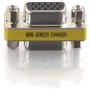 C2G VGA Gender Changer - 1 x HD-15 Female - 1 x DB-15 Female - Silver, Yellow (18962)